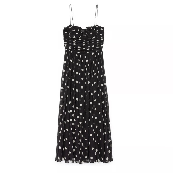 DÔEN silk Maryanna Noir Solstice Sky Dot dress NEW - Picture 9 of 11